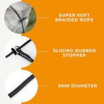 Dog & Field Signature Slip Lead for Dogs, Black. 4ft Lightweight Dog Slip Leash with Sliding Rubber Stopper. Training Lead for Dogs, Thin Slip Lead, No Collar or Harness Needed (Black)