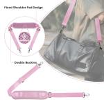 UOZL 59 Inch Shoulder Straps, Soft with Ultra-Thick Fixed Shoulder Pad, Two Way Independently Adjustable Buckle Replacement Straps for Laptop Bag Messenger Bag Tool Bag Luggage,Pink