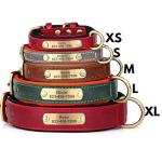 Personalized Dog Collar with Engraved Nameplate, Custom PU Leather Pet ID Collar for Small Medium Large Dogs, Engraved Name and Phone Number Tag for Pet Puppy (Black, S)