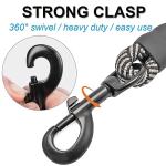 Mycicy Short Dog Leash- 18 Inch Traffic Rope Dog Leash with Padded Handle- 1/2” Strong Nylon Tab for Medium Large Dogs Training Walking (Black)