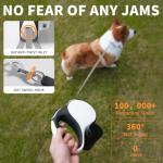 360° Tangle-Free Retractable Dog Leash 16 ft Heavy Duty Reflective Nylon Tape for Small to Medium Dogs Up to 60lbs,Soft Grip,Lock,Medium Size,White