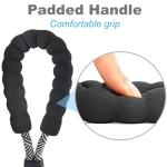 Mycicy Short Dog Leash- 18 Inch Traffic Rope Dog Leash with Padded Handle- 1/2” Strong Nylon Tab for Medium Large Dogs Training Walking (Black)