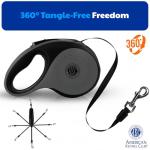 American Kennel Club Retractable Dog Leash, 16.4ft, Tangle-Free, Ergonomic Grip, One-Hand Brake, for Medium & Large Dogs up to 66 lbs