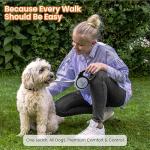 PetVest Dual Retractable Dog Leash – 16 FT Tangle-Free Leash for 2 Dogs, Detachable for Single Use, One-Button Brake & Lock, Up to 77 lbs Each, 360° Swivel, Non-Slip Handle + Poop Bag Holder