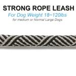 Mycicy Short Dog Leash- 18 Inch Traffic Rope Dog Leash with Padded Handle- 1/2” Strong Nylon Tab for Medium Large Dogs Training Walking (Black)