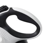 360° Tangle-Free Retractable Dog Leash 16 ft Heavy Duty Reflective Nylon Tape for Small to Medium Dogs Up to 60lbs,Soft Grip,Lock,Medium Size,White