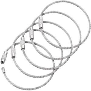 BlueCosto 5-Pack Stainless Steel Keychain Wire 6.7”
