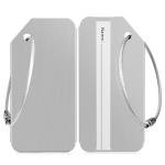 Travelambo 3 Pack Aluminum Luggage Tags - Silver