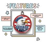 Bald Eagle Custom Dog ID Tag with USA Flag