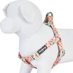 Pastel Pink Dog Harness with Rose & Butterfly Print