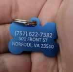Custom Anodized Aluminum Pet ID Tag - Small Bone