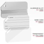 Travelambo 3 Pack Aluminum Luggage Tags - Silver