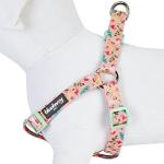 Pastel Pink Dog Harness with Rose & Butterfly Print