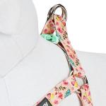Pastel Pink Dog Harness with Rose & Butterfly Print