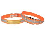 Reflective Dayglo Dog Collar with Engraved ID Tag