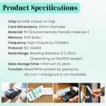 50 Pack NFC RFID Mifare Classic Tags