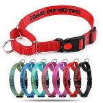 Custom Reflective Martingale Dog Collar with Name