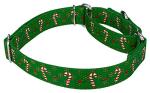 Candy Cane Christmas Martingale Dog Collar and Leash