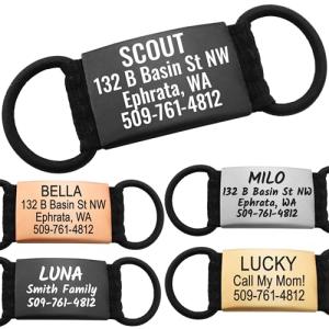 Personalized Engraved Silent Pet ID Tags - Black