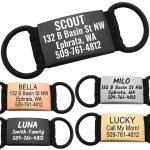 Personalized Engraved Silent Pet ID Tags - Black