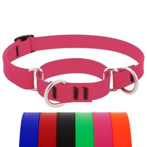 Neon Pink Waterproof Martingale Dog Collar 14-20
