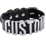 Custom Name Choker Collar with Letters - Black Silver