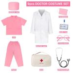 Kids Doctor Costume with Stethoscope - 9 Pieces