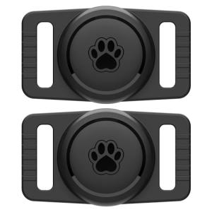 Airtag Dog Collar Holder 2 Pack - Waterproof Silicone