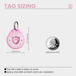 Personalized QR Code Cat Tags, Pink