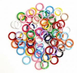 50 Pack Colorful Spring Key Rings for Pets