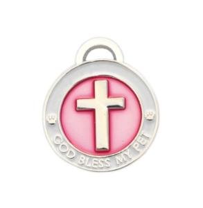 Pink Cross Charm for Pet Collars