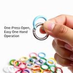 50 Pack Colorful Spring Key Rings for Pets