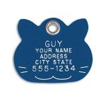 LuckyPet Blue Cat Face ID Tag - Durable & Reflective
