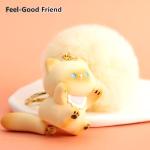 Cute Cat Keychain with Pom Pom Charm