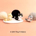 Cute Cat Keychain with Pom Pom Charm