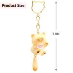 Cute Cat Keychain with Pom Pom Charm