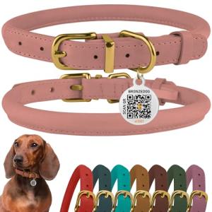 BronzeDog Adjustable Rolled Leather Dog Collar