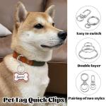 20 Dog Tag Clips with Key Rings - Silver