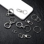 20 Dog Tag Clips with Key Rings - Silver
