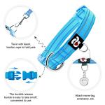 Sky Blue Reflective Dog Collar with ID Tag
