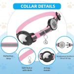 Pink Breakaway Cat Collar with Airtag Holder