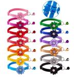 Adjustable Pet ID Collars with Bells - 13 Pack