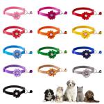 Adjustable Pet ID Collars with Bells - 13 Pack