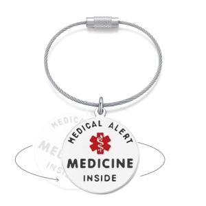 Engraved Stainless Steel Medical Alert Bag Tag