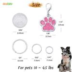 Personalized Pink Paw Print Dog ID Tags