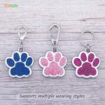 Personalized Pink Paw Print Dog ID Tags