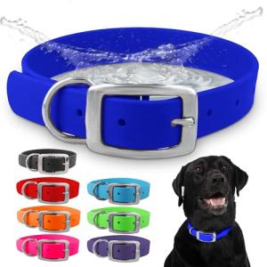 Blue Adjustable Dog Collar with Heavy Duty Buckle