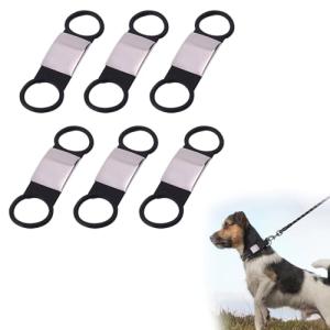 6 Pack Personalized Silicone Dog Tags for Collars