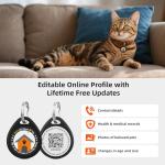Personalized QR Code Cat ID Tags - Black