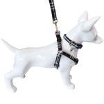 Plaid Dog Collar Harness and Leash Set